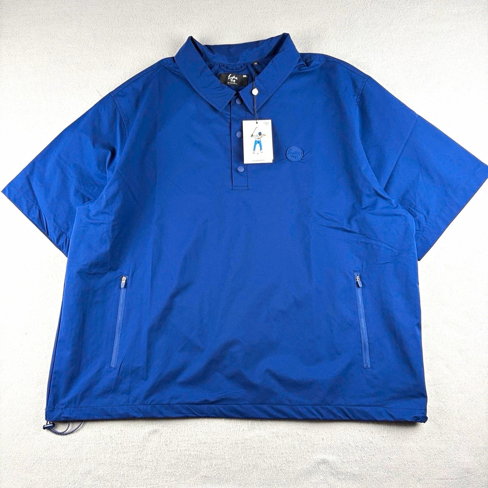 Eastside Golf Blue Snap Short Sleeve Windbreaker Mesh Lined Pockets 3XL EGMF1019